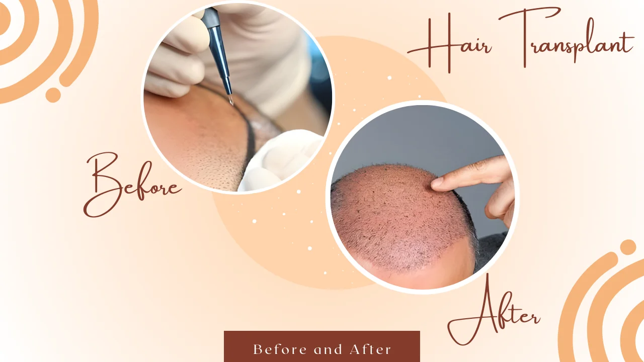Hair transplant before and after